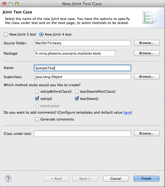 New JUnit Test Case